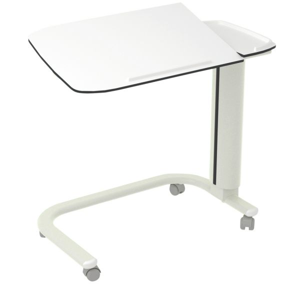 Table à manger au lit piètement en U mixte compact blanc