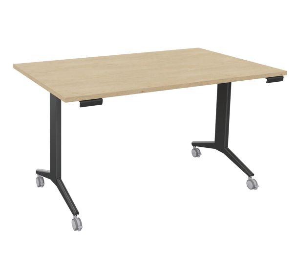 Table abattante rectangulaire Avel pieds carbone sur roulettes