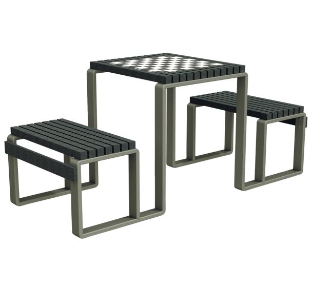 Table bancs Arbane PMR jeu d'échecs Ipra/alu - Urbemob