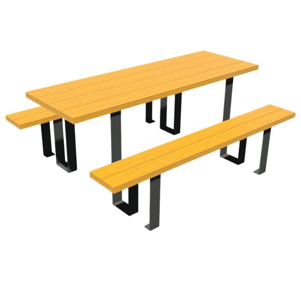 Table bancs FP 180 cm lattes multicolores - Espace Urbain