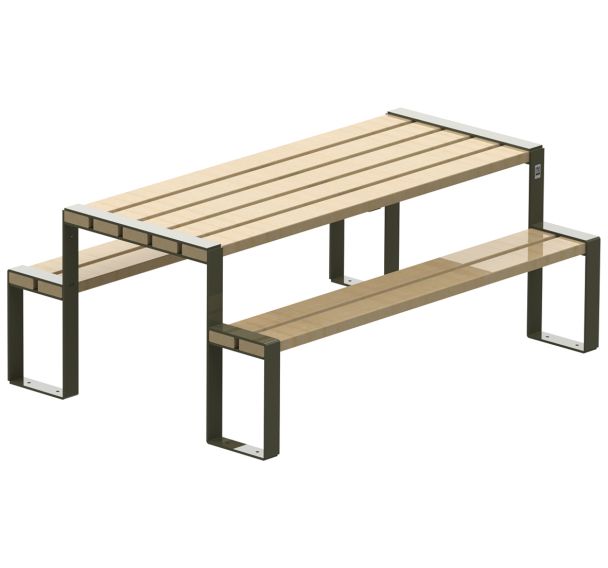 Table bancs Forézien enfant 133 cm bois naturel acier Tolerie Forezienne