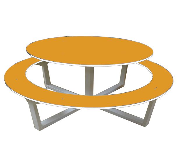 Table bancs HPDE ronde Ø150 cm