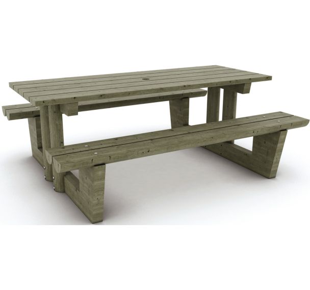 Table bancs Houat 200x145x75 cm - pin