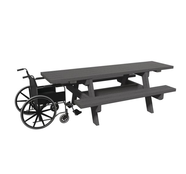 Table bancs Parc PMR épais. 5 cm plastique recyclé Espace Urbain