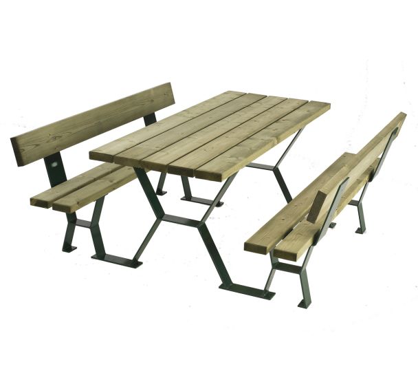 Table bancs Tabalou avec dossier
