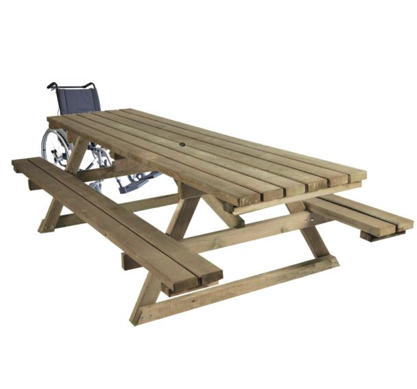 Table bancs bois Handy 300 cm