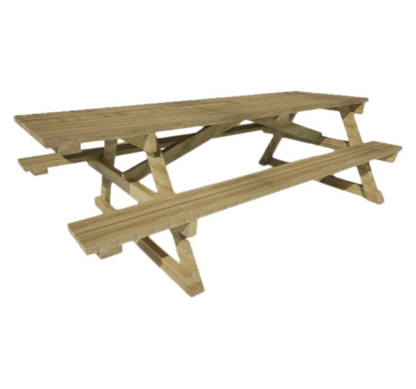 Table bancs bois PMR 2.40 m