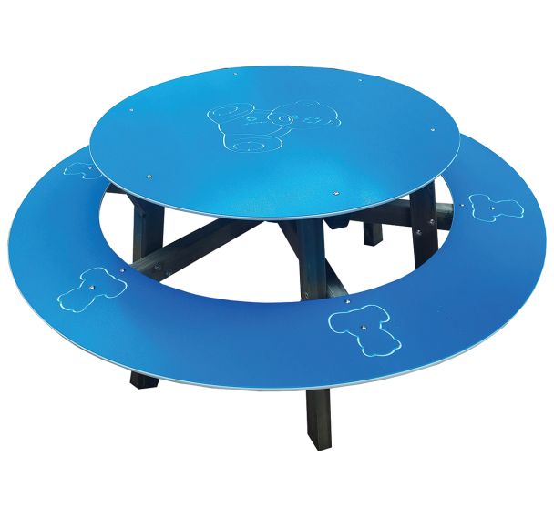 Table bancs ourson ronde non peinte HDPE - MANUTAN EXPERT