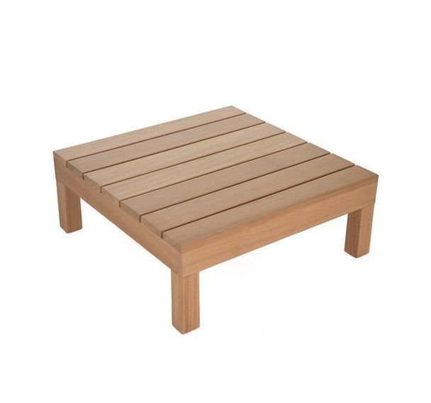 Table basse Aris 77 x 77 cm - plateau et piètement Iroko