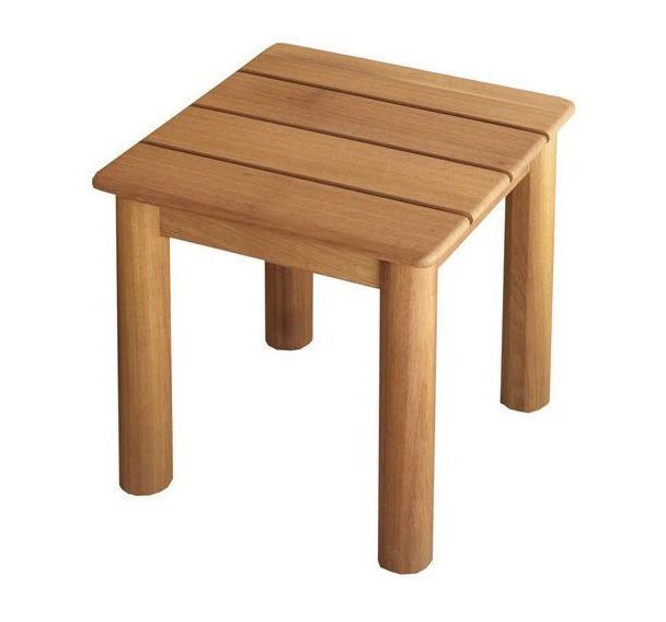 Table basse Bari 48 x 48 cm - plateau et piètement Iroko