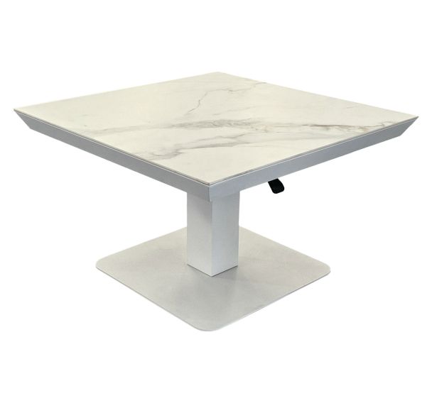 Table basse Colombo réglable 80 x 80 cm kédra/alu - Pro Loisirs