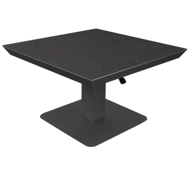 Table basse Colombo réglable 80 x 80 cm kedra/alu - noir/graphite