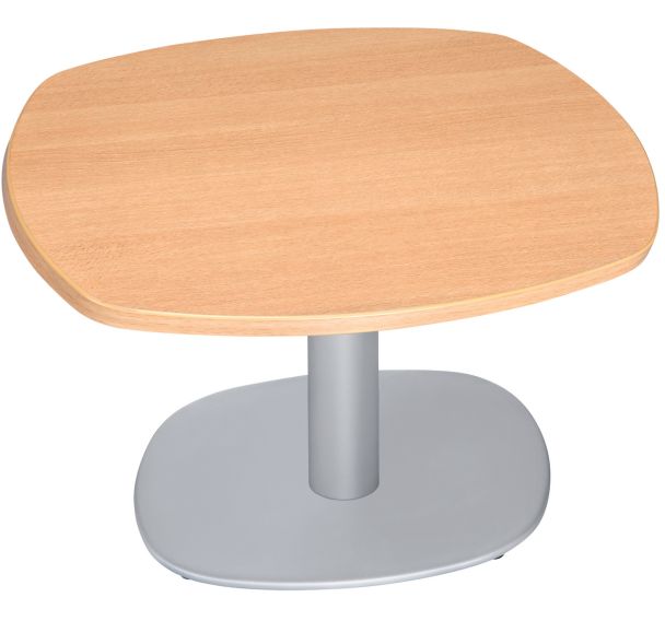 Table basse Line carrée 60x60 cm Hêtre/Alu