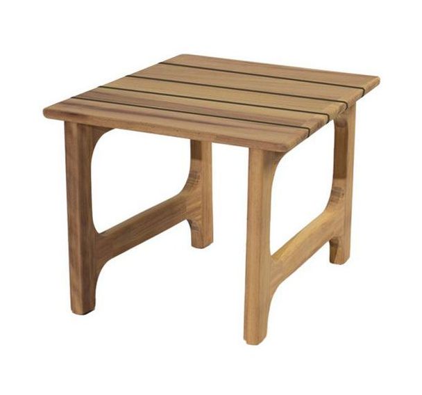 Table basse St Malo 50 x 50 cm - plateau et piètement Iroko
