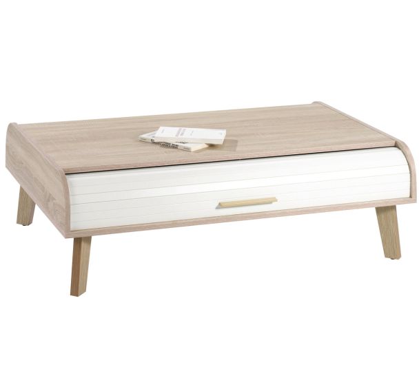 Table basse Vintage coloris Chêne/Blanc Simmob