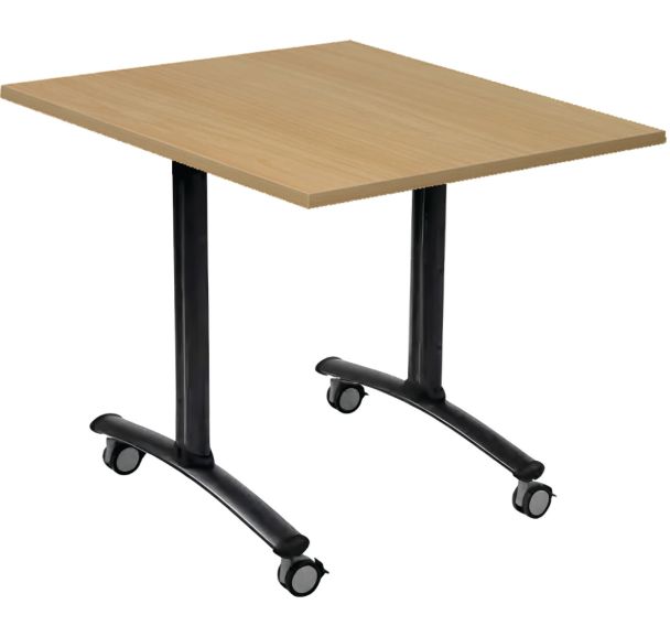 Table carrée plateau mélaminé pivotant Axe - Manutan Expert