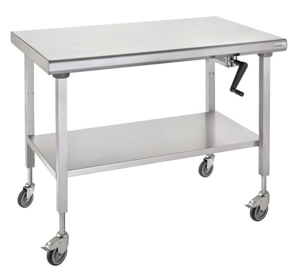 Table centrale sur roues et étagère hauteur réglable Ergonomix