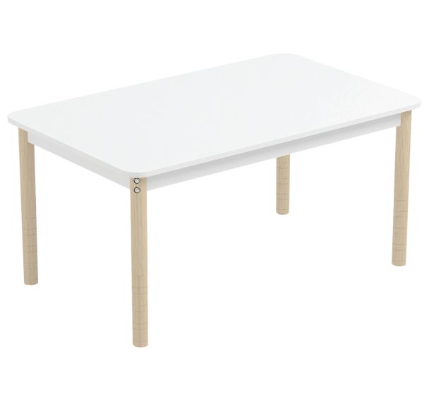 Table d'école Téo réglable en hauteur 120x74 cm blanc-Mirplay School