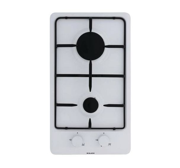 Table de cuisson gaz GLEM - GT32WH - L.29 cm-blanc