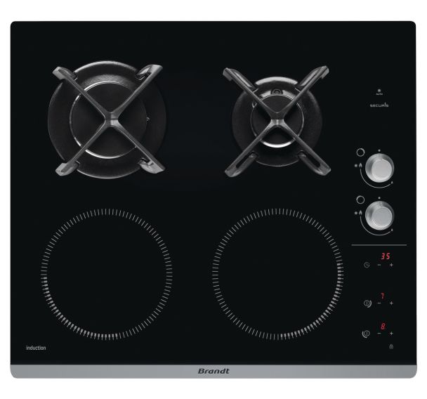 Table de cuisson mixte induction BRANDT 7400 W - BPI6414BM