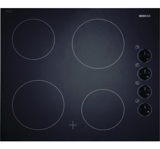 Table de cuisson vitrocéramique 4 Foyers BEKO HIC64100