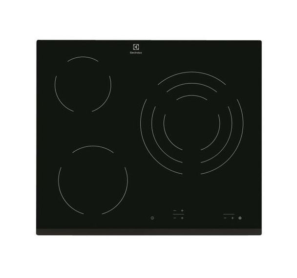 Table de cuisson vitrocéramique ELECTROLUX - EHV6232FOK - L.59 cm-noir