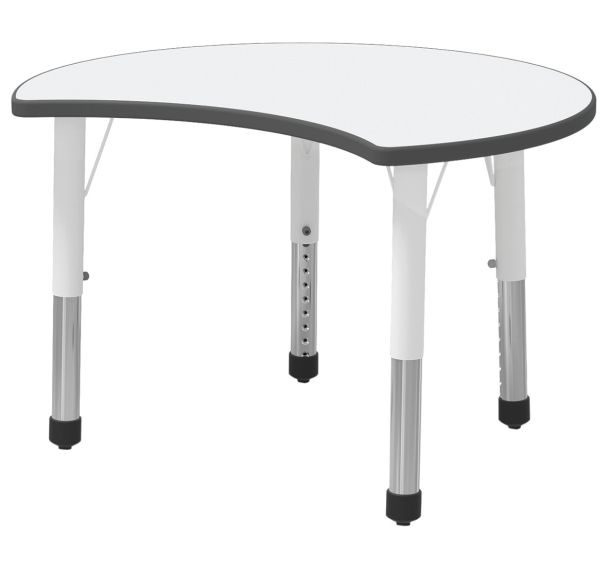 Table de forme demi-lune Rony avec pieds réglables T1à 4 blanc-MIRPLAY School