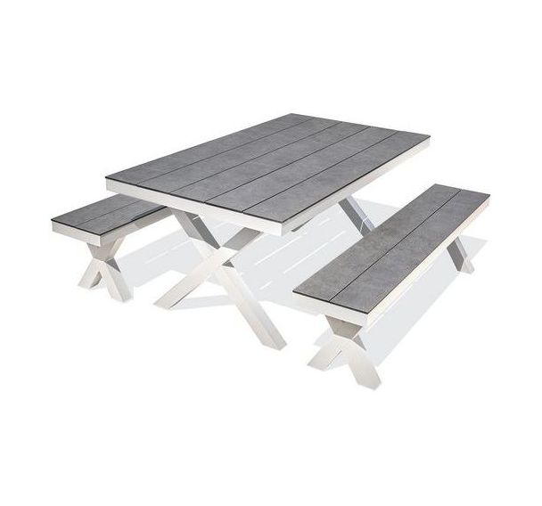 Table de jardin Annecy 175x100cm blanche
