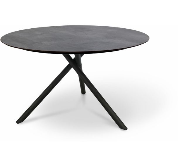 Table de jardin ronde en aluminium-Anthracite