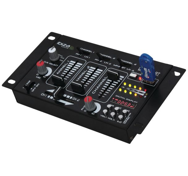 Table de mixage DJ21USB-BT 4 voies 7 canaux USB bluetooth Ibiza Sound