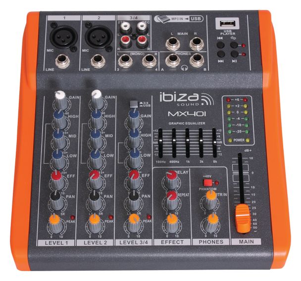 Table de mixage MX401 à 4 canaux - Ibiza