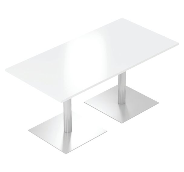 Table de réunion Lila hauteur 72 cm rectangulaire 2 pieds embase carrée - MBA