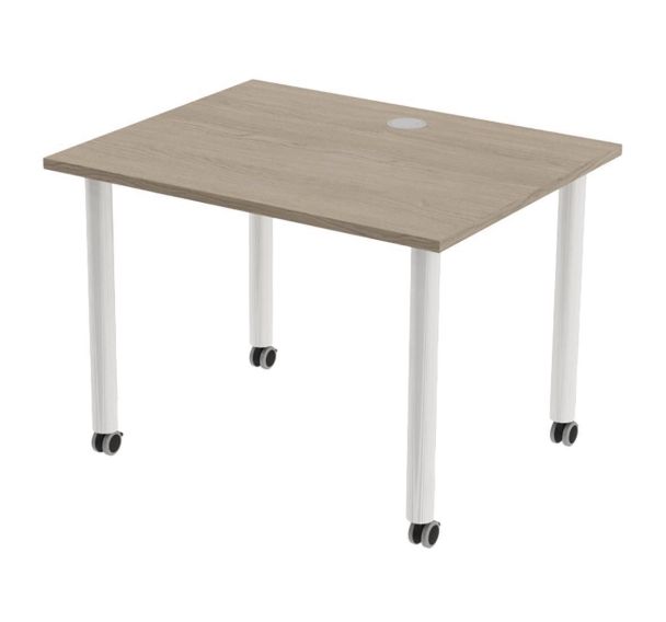 Table de réunion Tubo à roulettes 100 x 80 cm