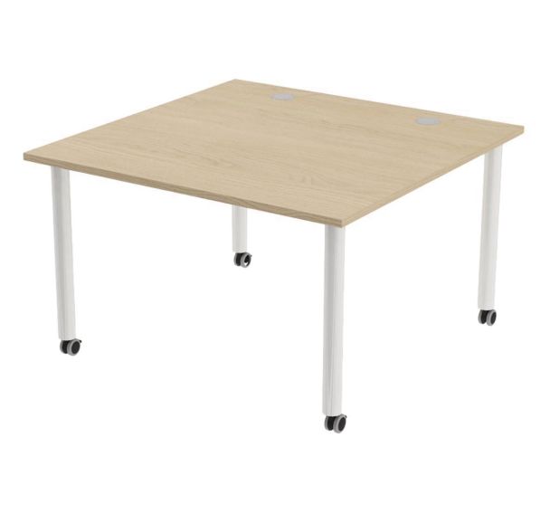 Table de réunion Tubo à roulettes 120 x 120 cm