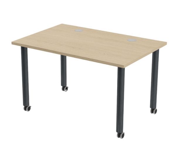 Table de réunion Tubo à roulettes 120 x 80 cm