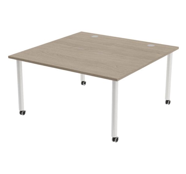 Table de réunion Tubo à roulettes 140 x 140 cm
