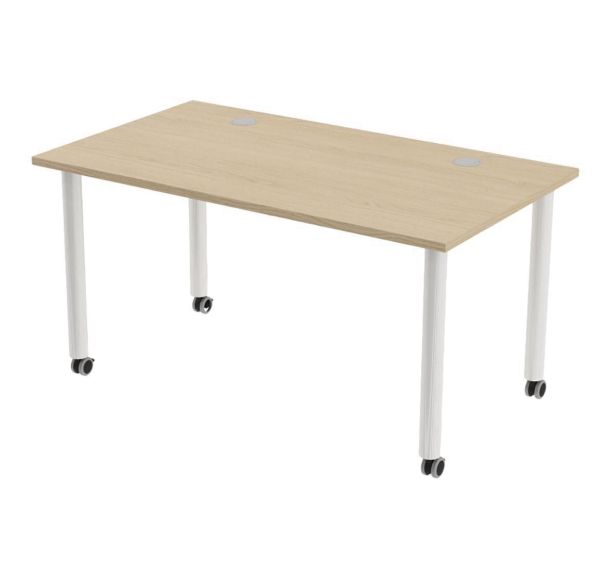 Table de réunion Tubo à roulettes 140 x 80 cm