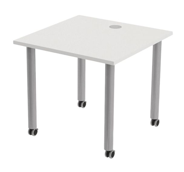 Table de réunion Tubo à roulettes 80 x 80 cm