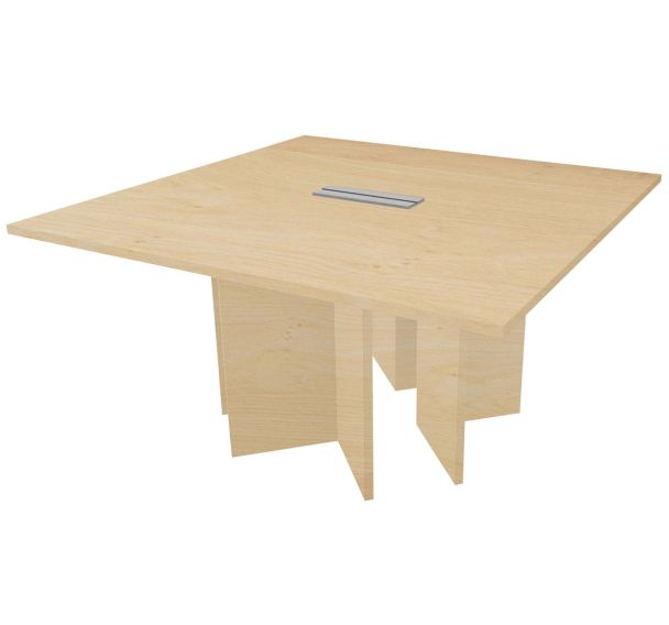Table de réunion carrée Quatuor trappe pour boitier électrique Manutan Expert