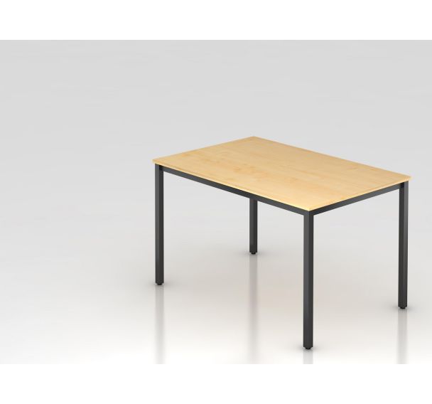 Table de réunion carrée à pieds noirs - 120x80 cm - Hammerbacher