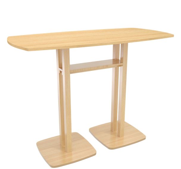 Table de réunion haute 4 personnes Woody plateau uni - Manutan Expert