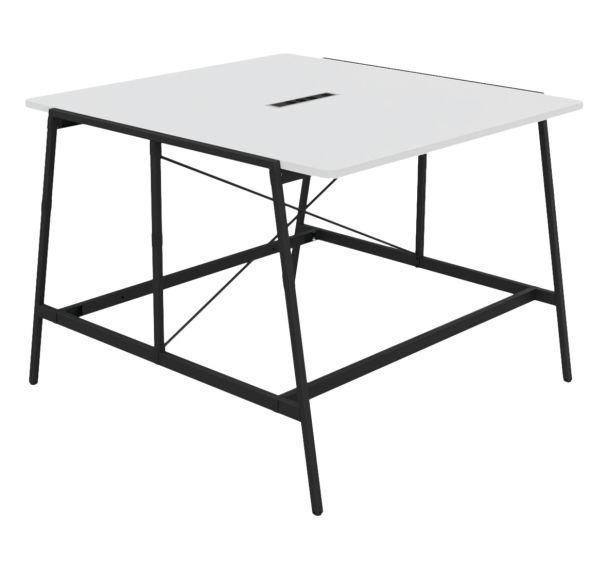 Table de réunion haute Alto profondeur 143 cm électrifiée - Buronomic
