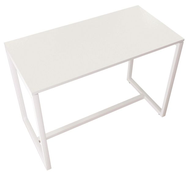 Table de réunion haute Easy Office 6 personnes Blanc pied blanc - Manutan Expert