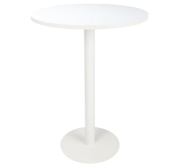 Table de réunion haute Easy Office pied métal Ø 80 cm Blanc - Manutan Expert