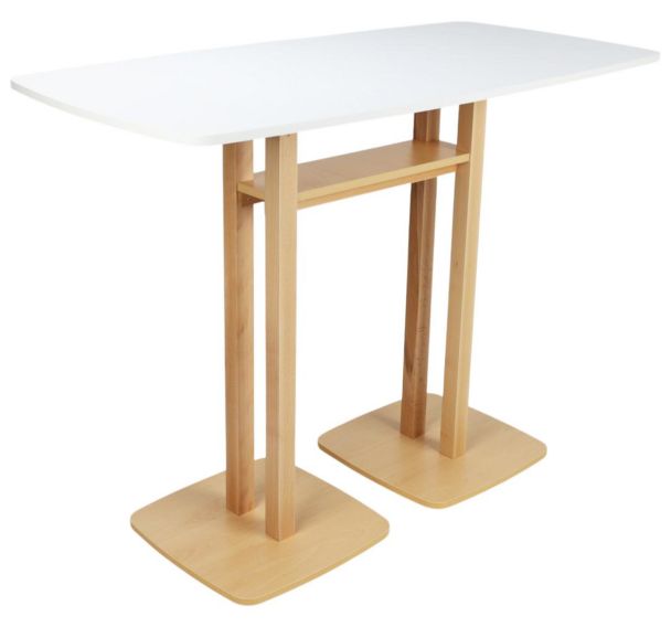 Table de réunion haute Woody 6 personnes plateau uni - Manutan Expert