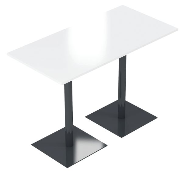 Table de réunion haute rectangulaire Lila 2 pieds embase carrée - MBA