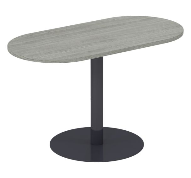 Table de réunion hauteur 72 cm oblong Lila 1 pied embase ronde - MBA