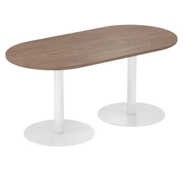 Table de réunion hauteur 72 cm oblong Lila 2 pieds embase ronde- MBA