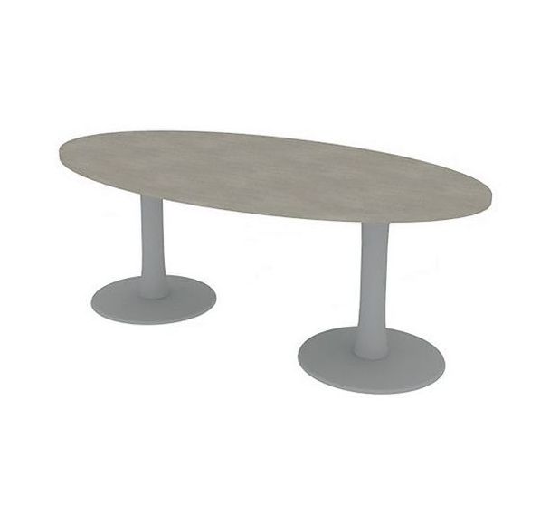 Table de réunion plateau ovale longueur 200 cm 2 pieds - Quadrifoglio
