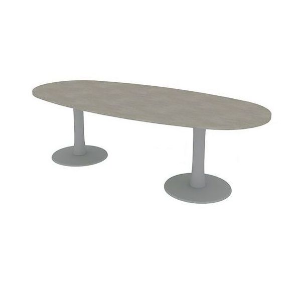 Table de réunion plateau ovale longueur 240 cm 2 pieds - Quadrifoglio